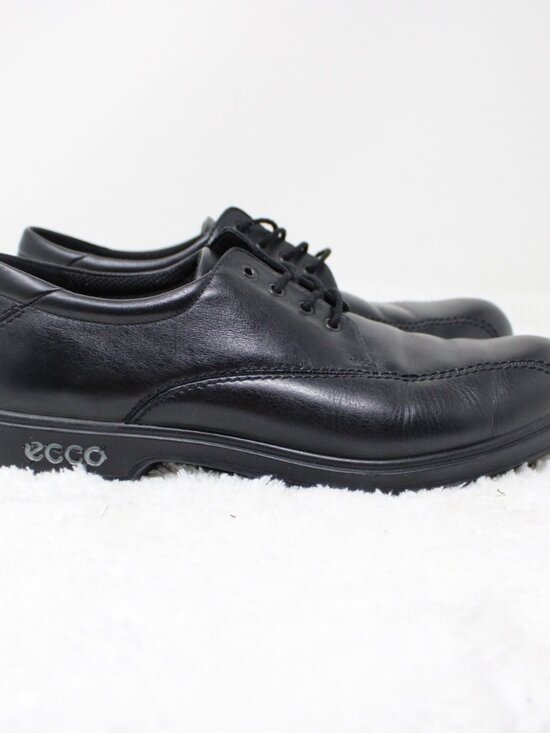 ECCO Golf Shoes Mens 8.5 EU 42 Black Leather Oxford Spiked Lace Up Athletic main image 12